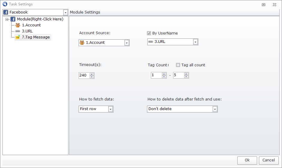 Tag Message: select the user''s name to tag specified counts, or directly tag specified counts